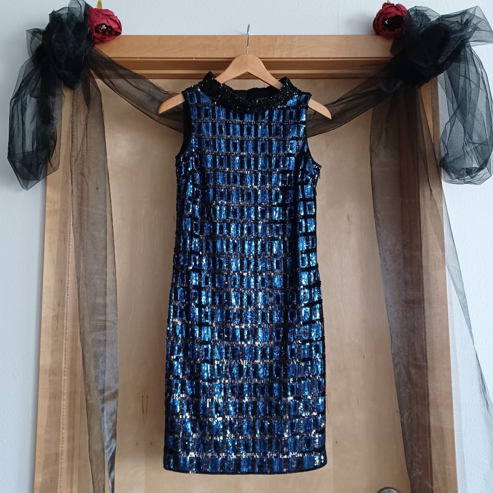 PER SE by Carlisle Blue & Black Cocktail Dress_2